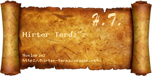 Hirter Teréz névjegykártya